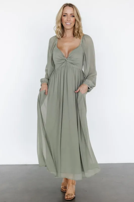 Dione Midi Dress | Dusty Olive sold by Baltic Born