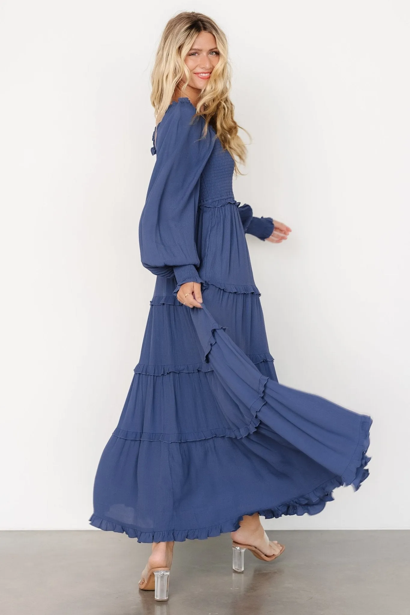 Lana Smocked Maxi Dress | Blue sold by Baltic Born product image thumbnail 3