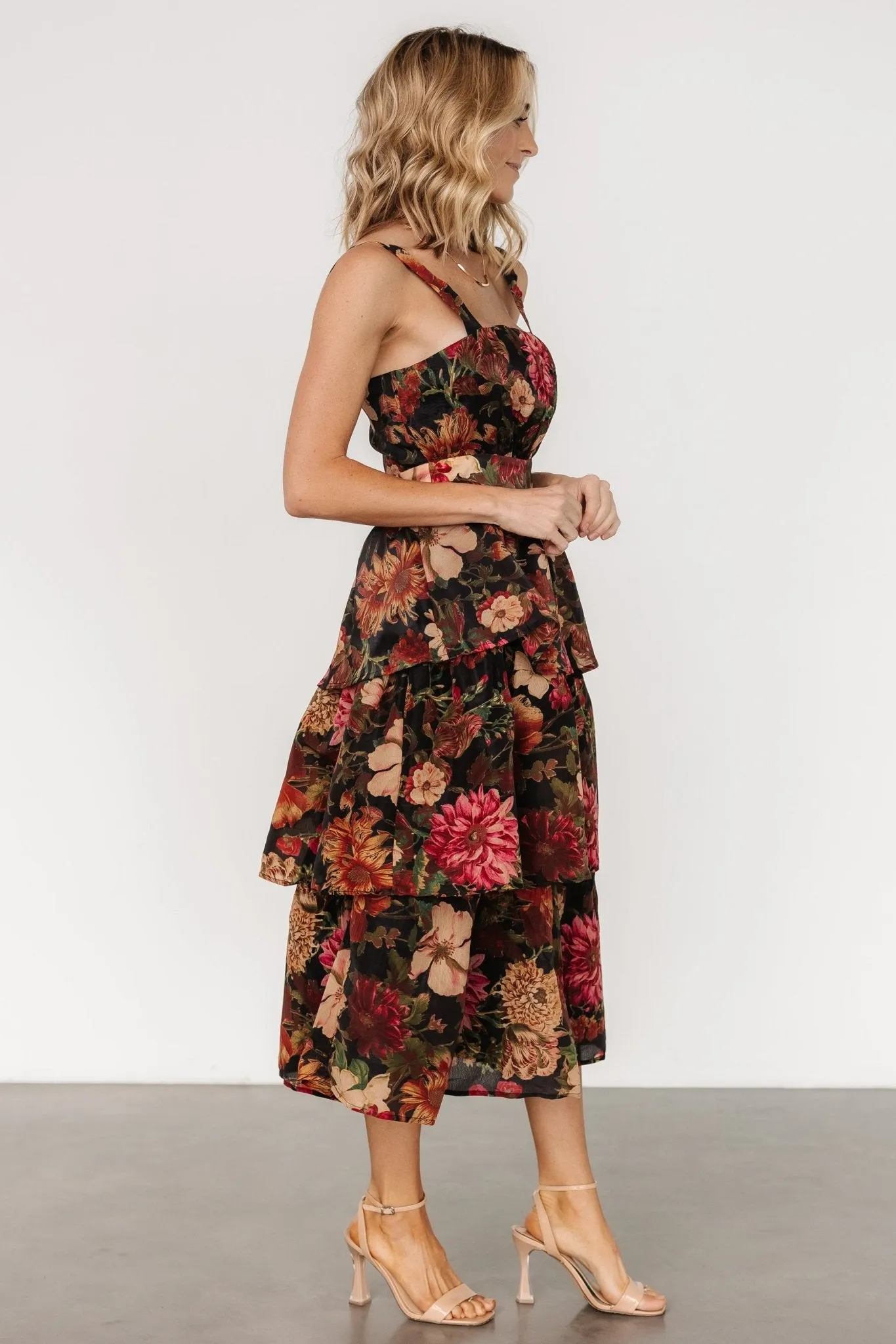 Cologne Tiered Dress | Black Floral sold by Baltic Born product image thumbnail 3