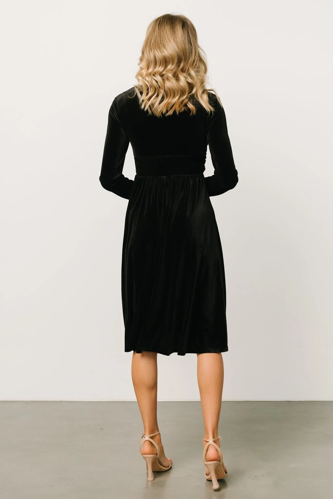 Vega Velvet Midi Dress | Black sold by Baltic Born product image thumbnail 4