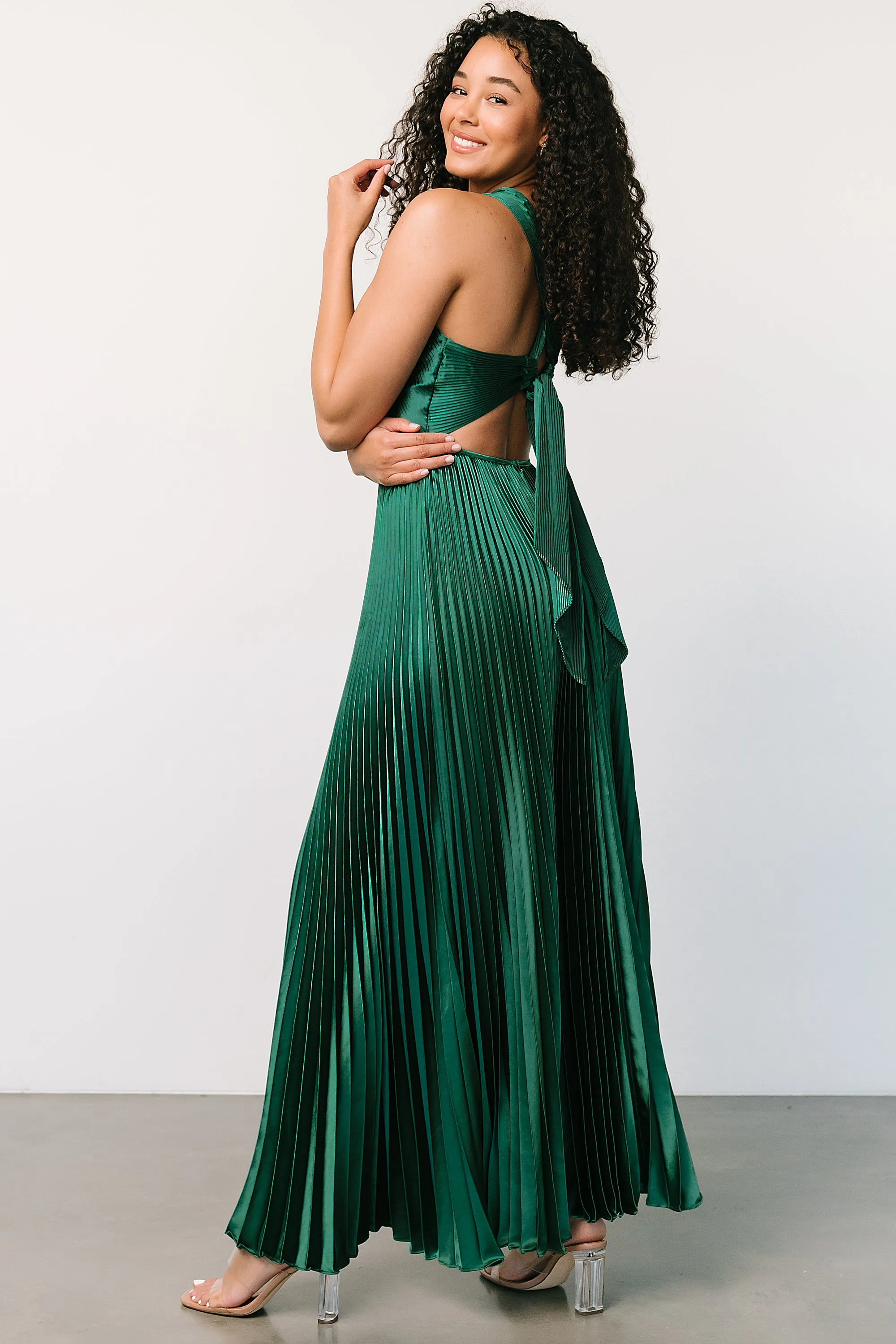 Sandra Pleated Maxi Dress | Emerald sold by Baltic Born product image thumbnail 5