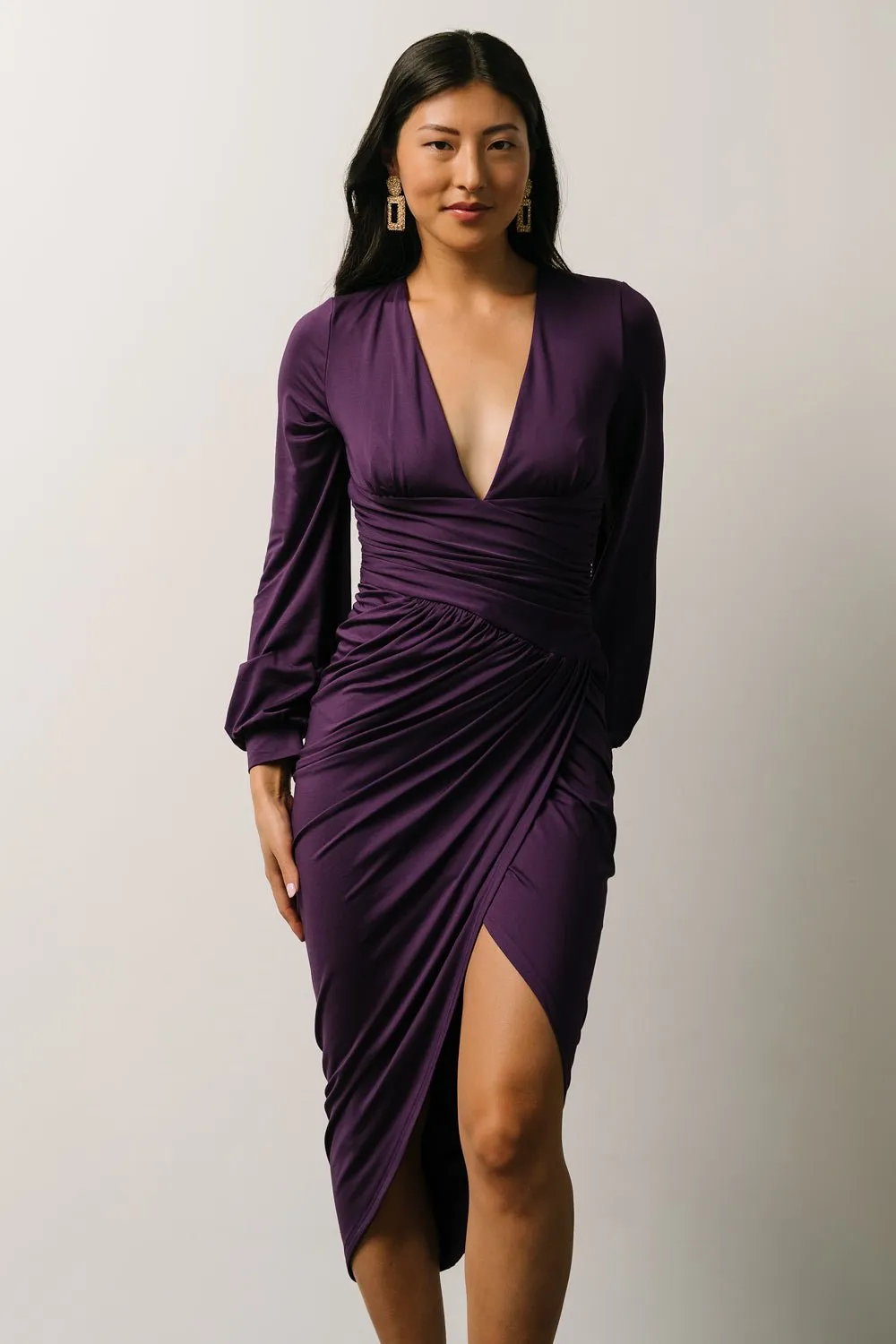 Torino Ruched Midi Dress | Purple sold by Baltic Born product image thumbnail 3