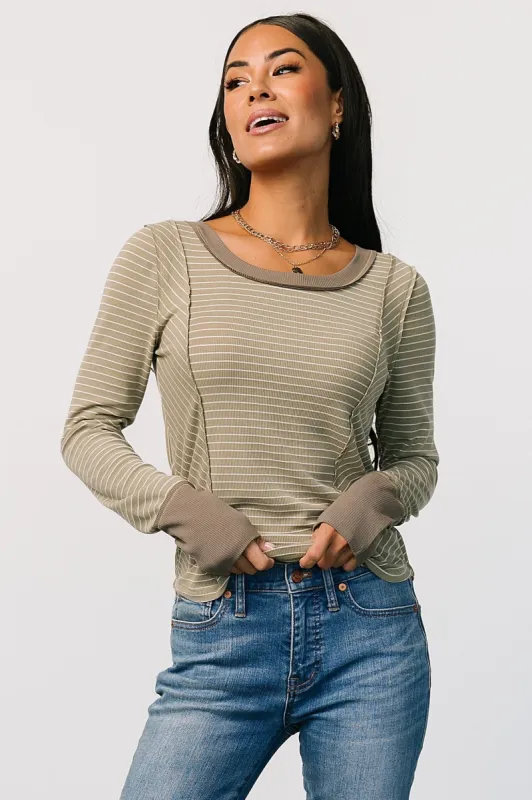 Ashford Striped Top | Olive sold by Baltic Born