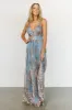 Lucienne Shimmer Maxi Gown | Light Blue + Rose Gold sold by Baltic Born