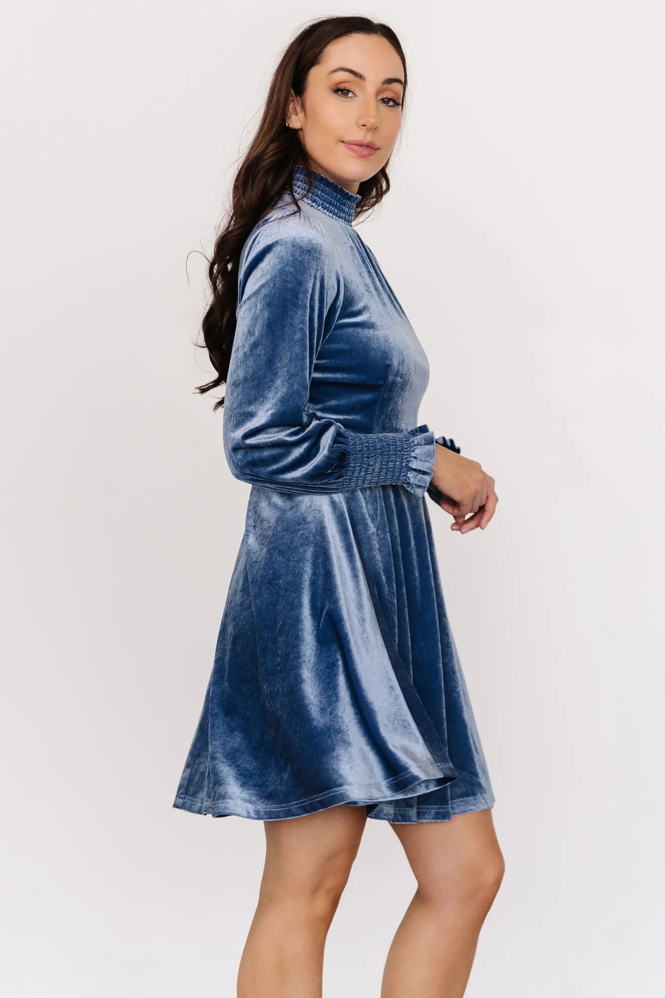 Tina Velvet Short Dress | Blue sold by Baltic Born product image thumbnail 2