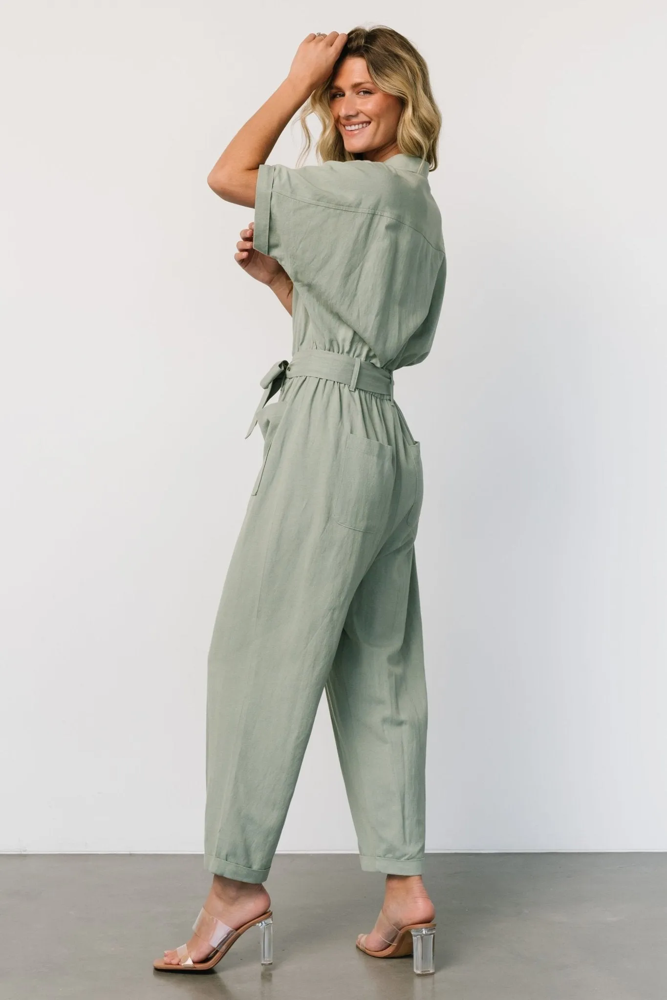 Dallas Button Up Jumpsuit | Sage sold by Baltic Born product image thumbnail 3