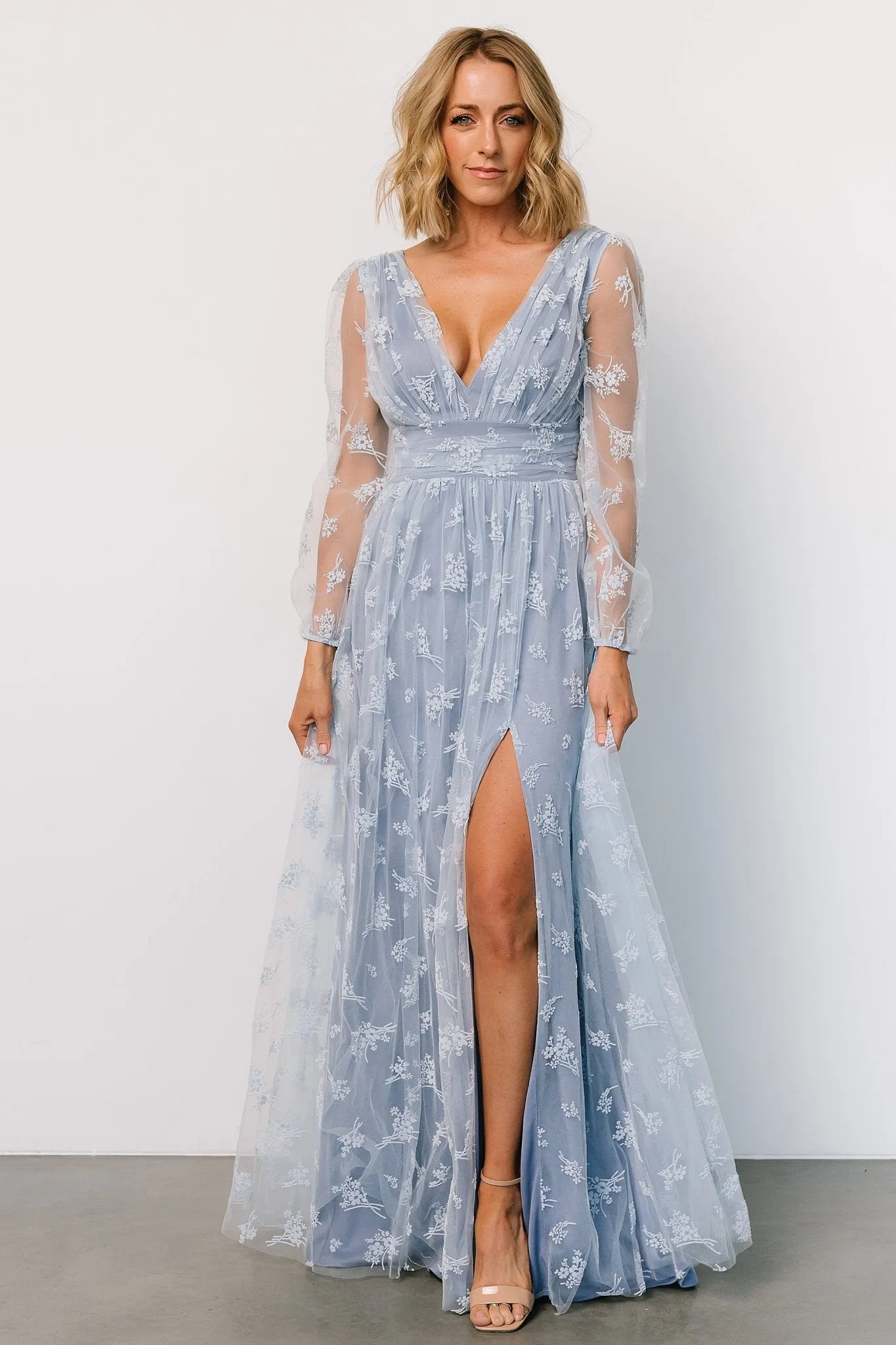 Isabelle Tulle Maxi Dress | Light Blue sold by Baltic Born