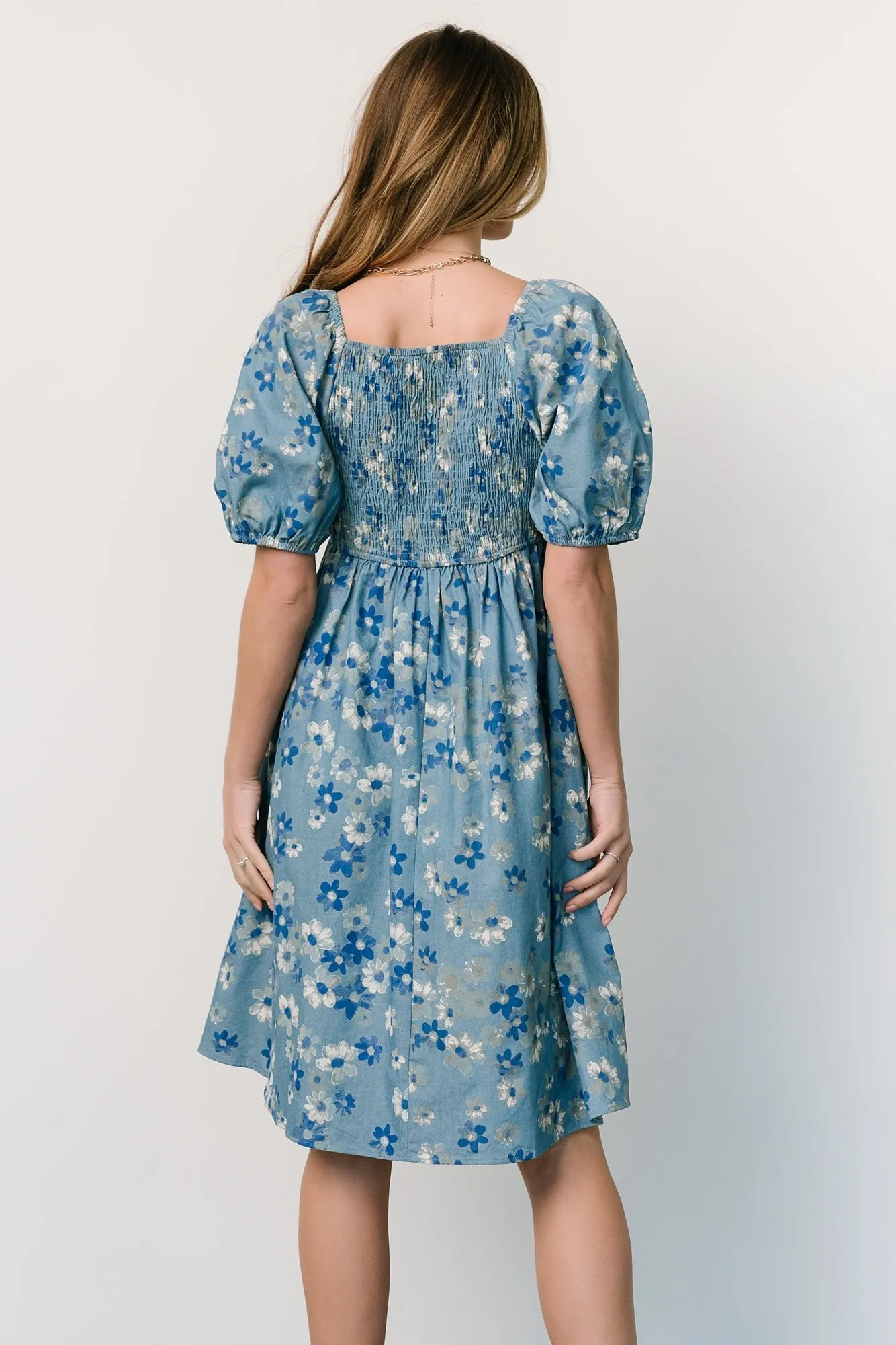 Dorothea Midi Dress | Denim Floral sold by Baltic Born product image thumbnail 5