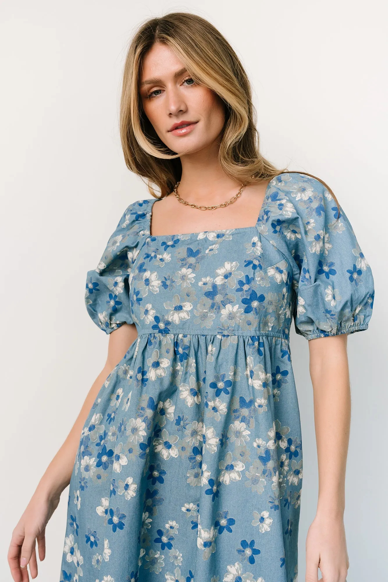 Dorothea Midi Dress | Denim Floral sold by Baltic Born product image thumbnail 2