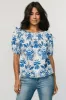Santorini Off Shoulder Top | White + Blue sold by Baltic Born