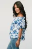 Santorini Off Shoulder Top | White + Blue sold by Baltic Born