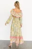 Leidy Off Shoulder Maxi Dress | Sage Multi sold by Baltic Born