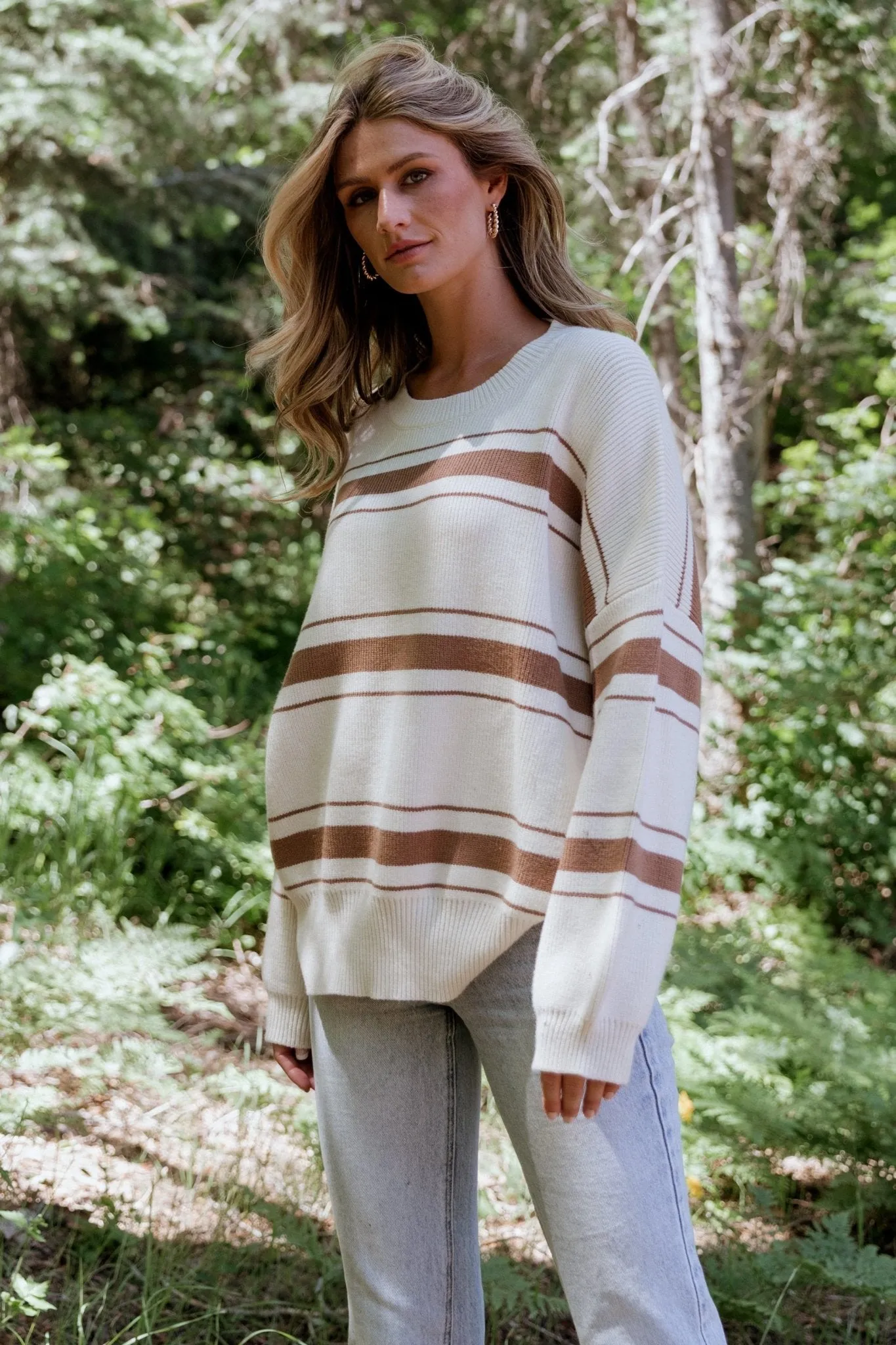 Charlie Striped Sweater | Taupe sold by Baltic Born
