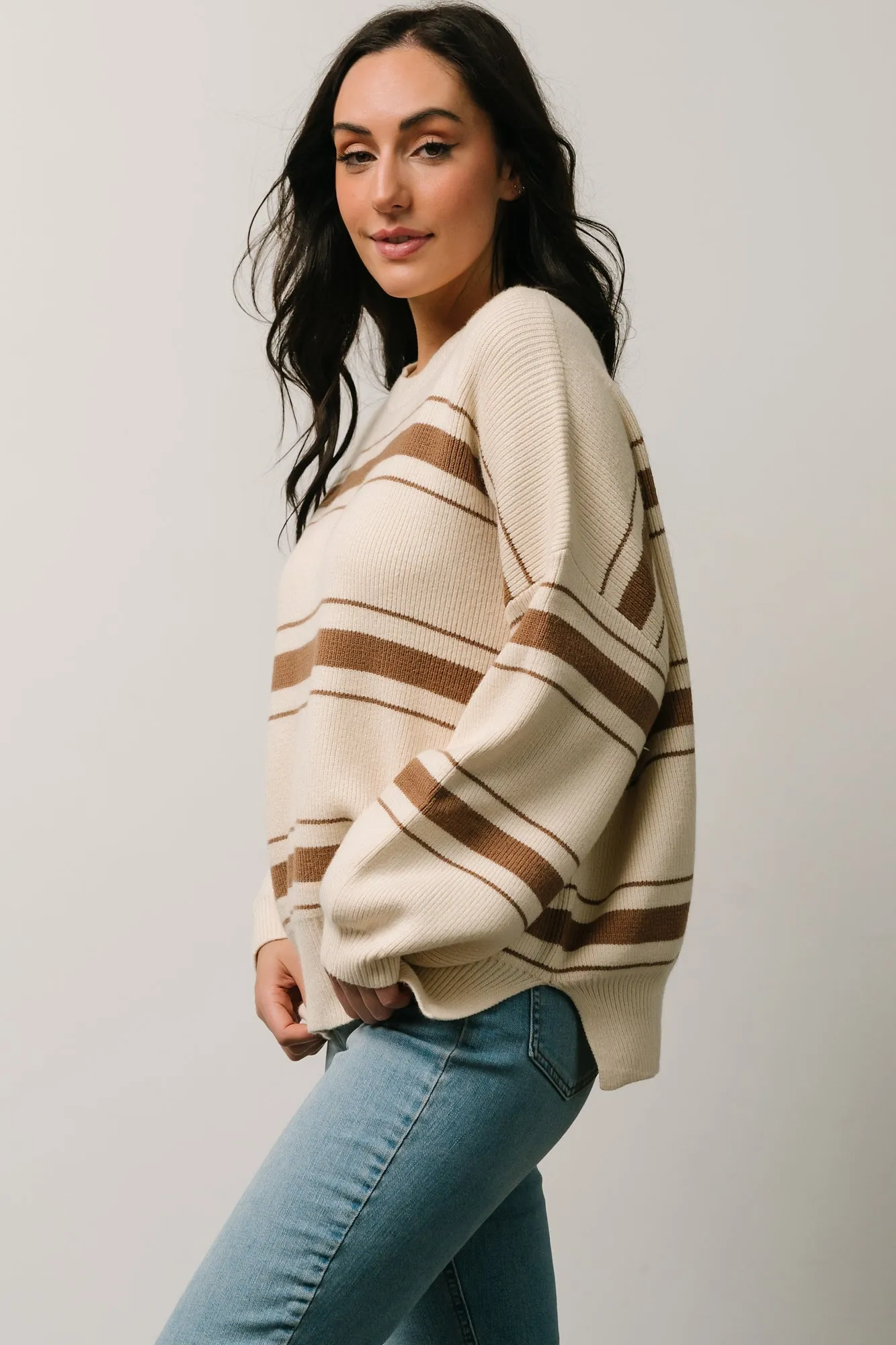 Charlie Striped Sweater | Taupe sold by Baltic Born product image thumbnail 4
