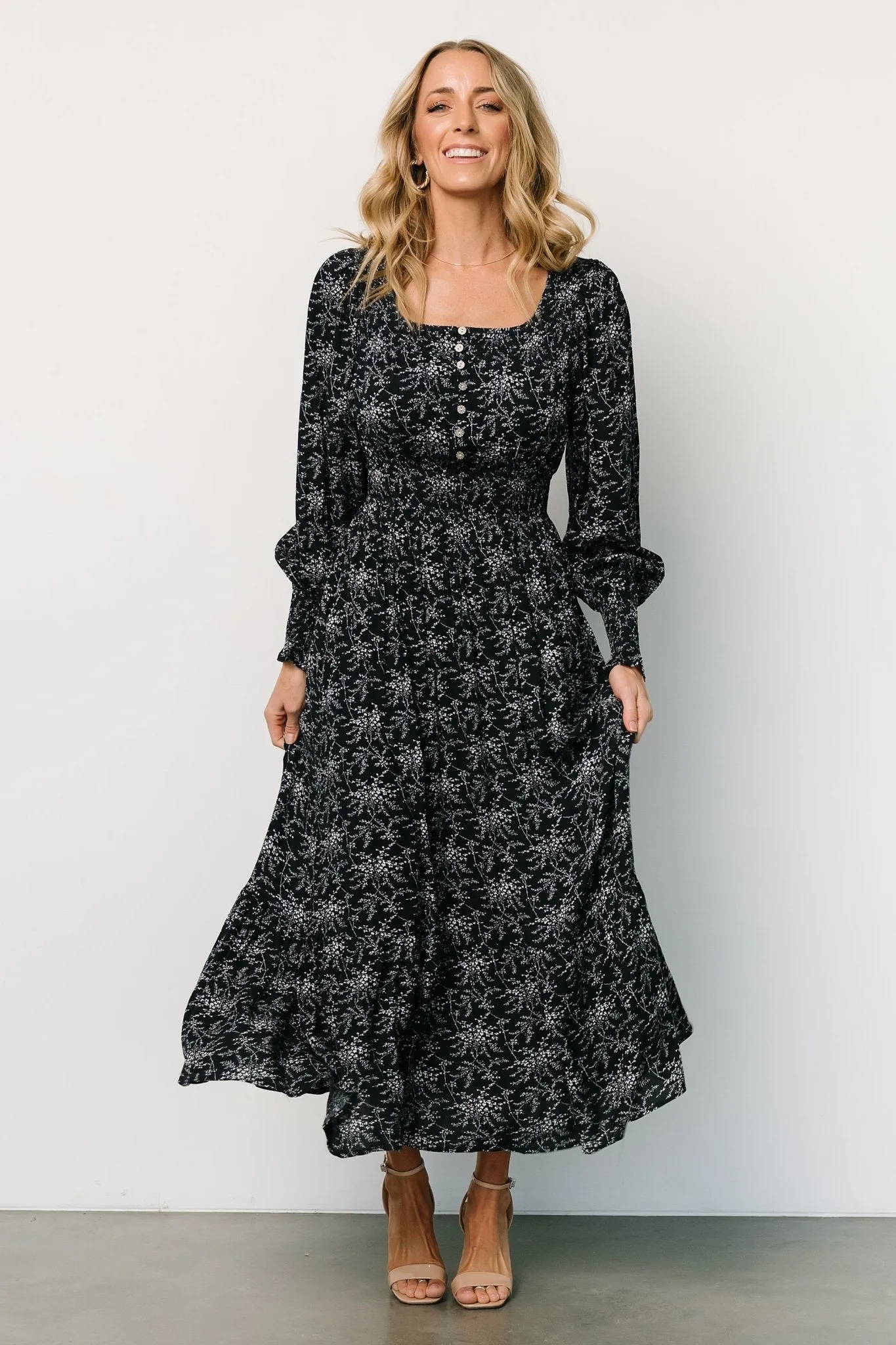 Dakota Maxi Dress | Navy Print sold by Baltic Born product image thumbnail 3