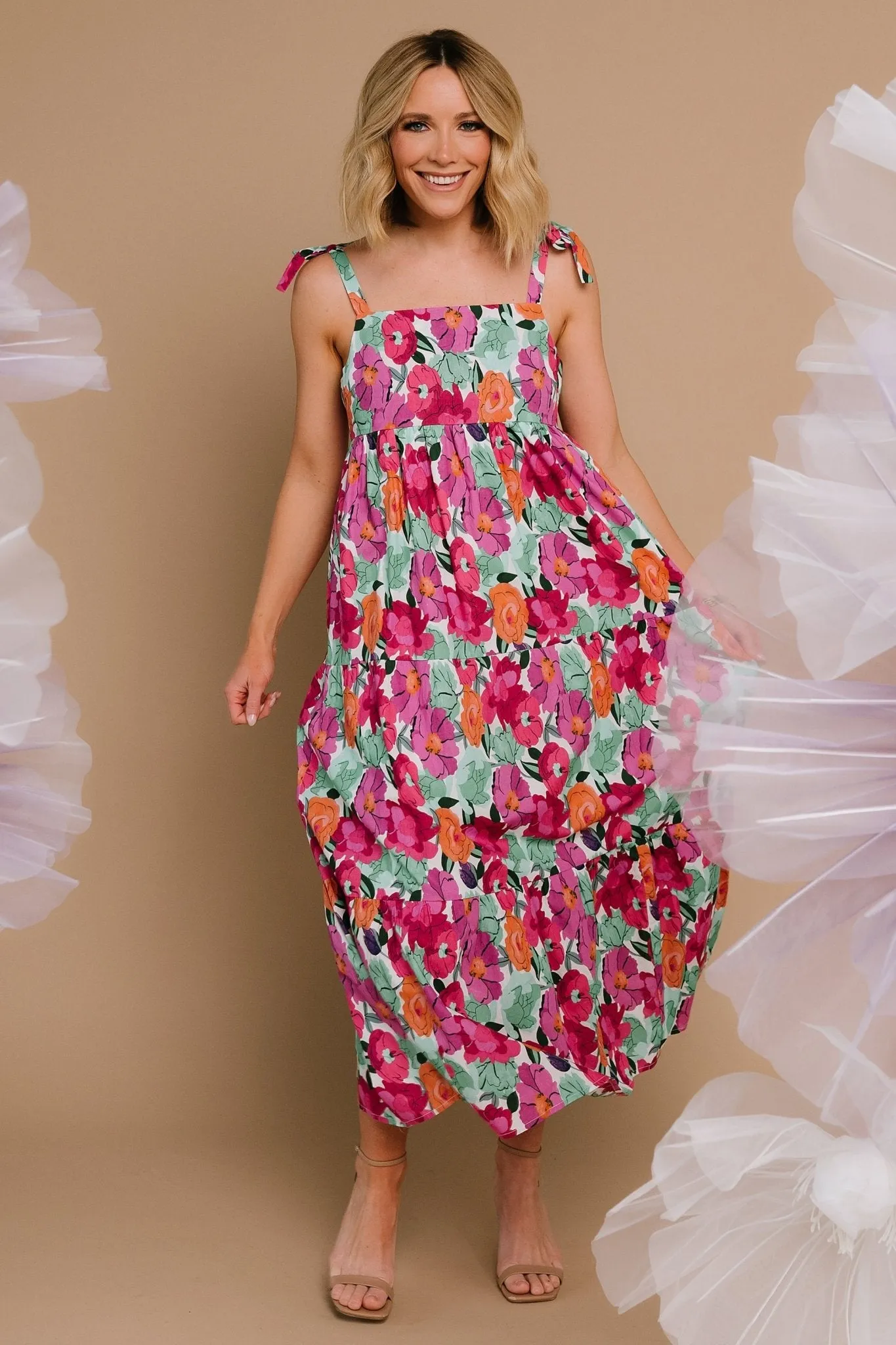 Lakewood Tie Dress | Pink Multi sold by Baltic Born product image thumbnail 5