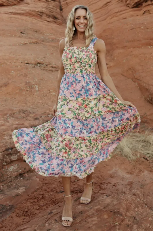 Malibu Tank Dress | Yellow + Pink Multi sold by Baltic Born