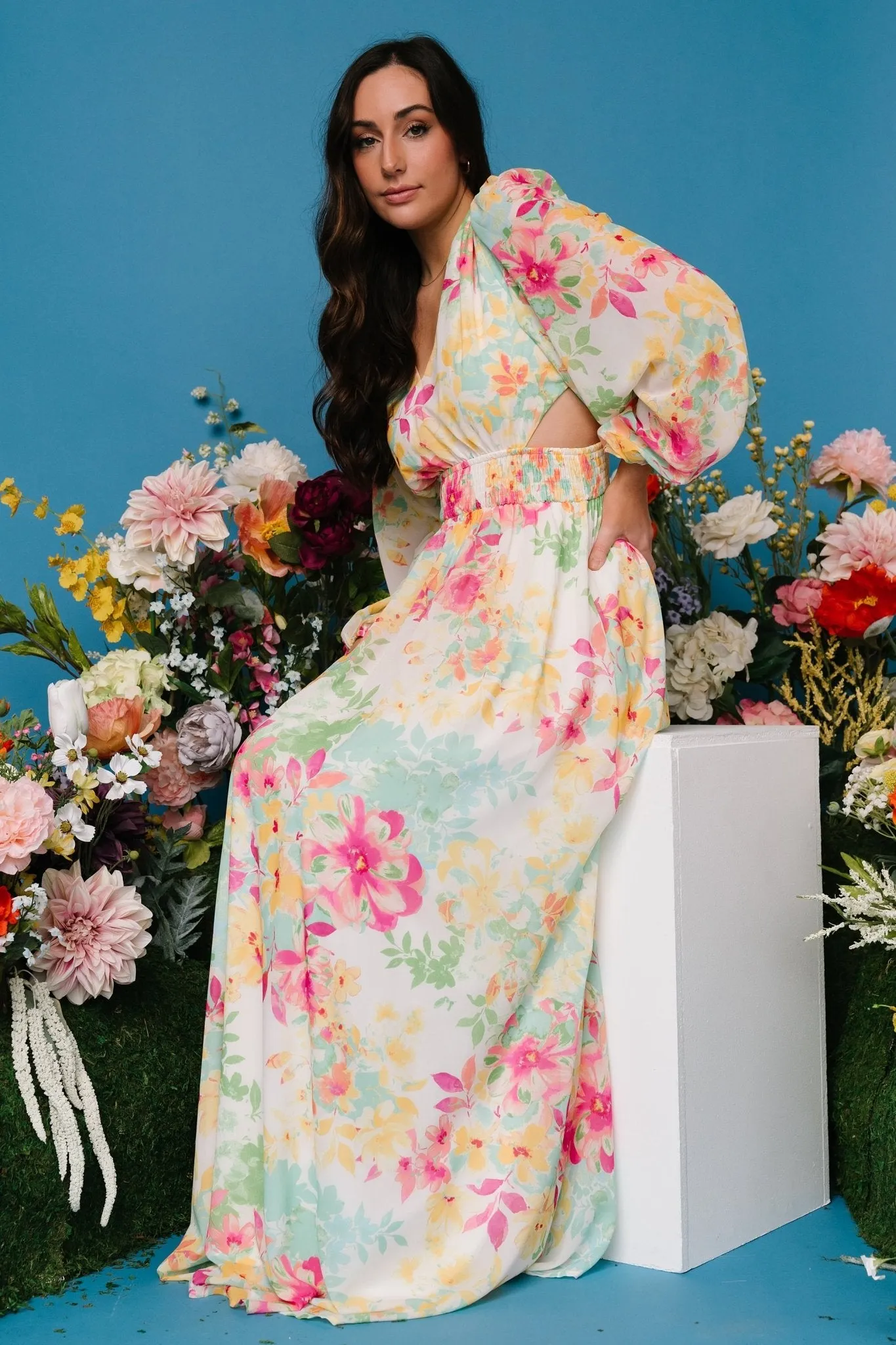 Lancaster Maxi Dress | Ivory Multi Floral sold by Baltic Born product image thumbnail 5