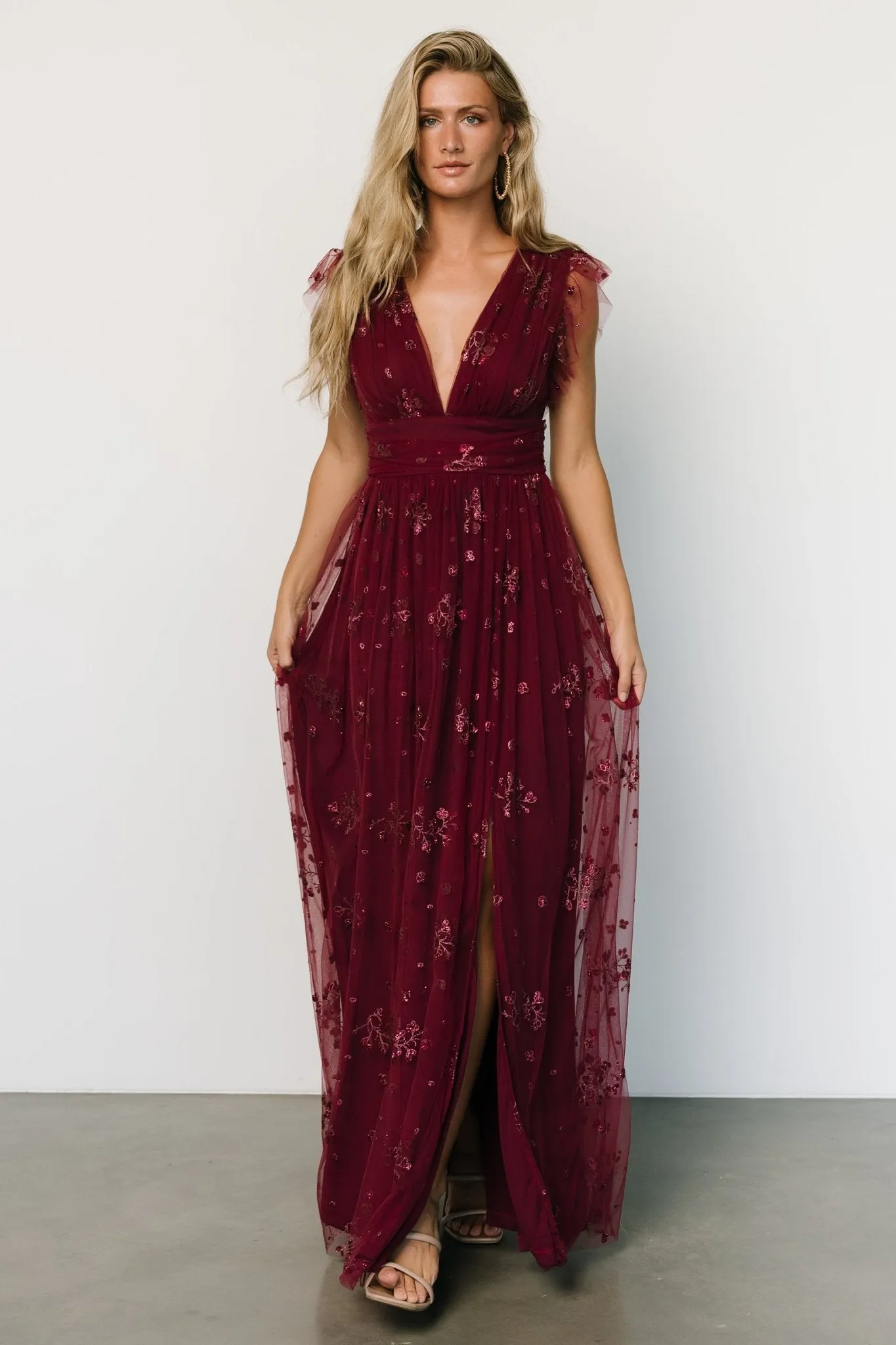 Floral Showpo Promenade Dress Promenade Maxi Dress In Wine  Unbxd Recs Demo