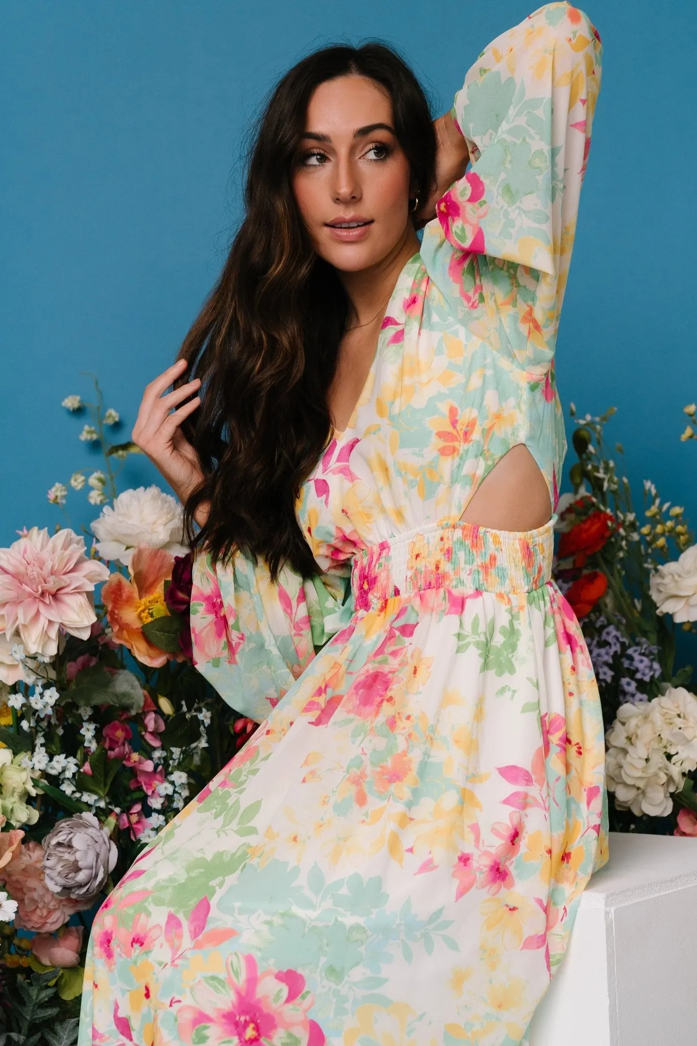 Lancaster Maxi Dress | Ivory Multi Floral sold by Baltic Born product image thumbnail 3