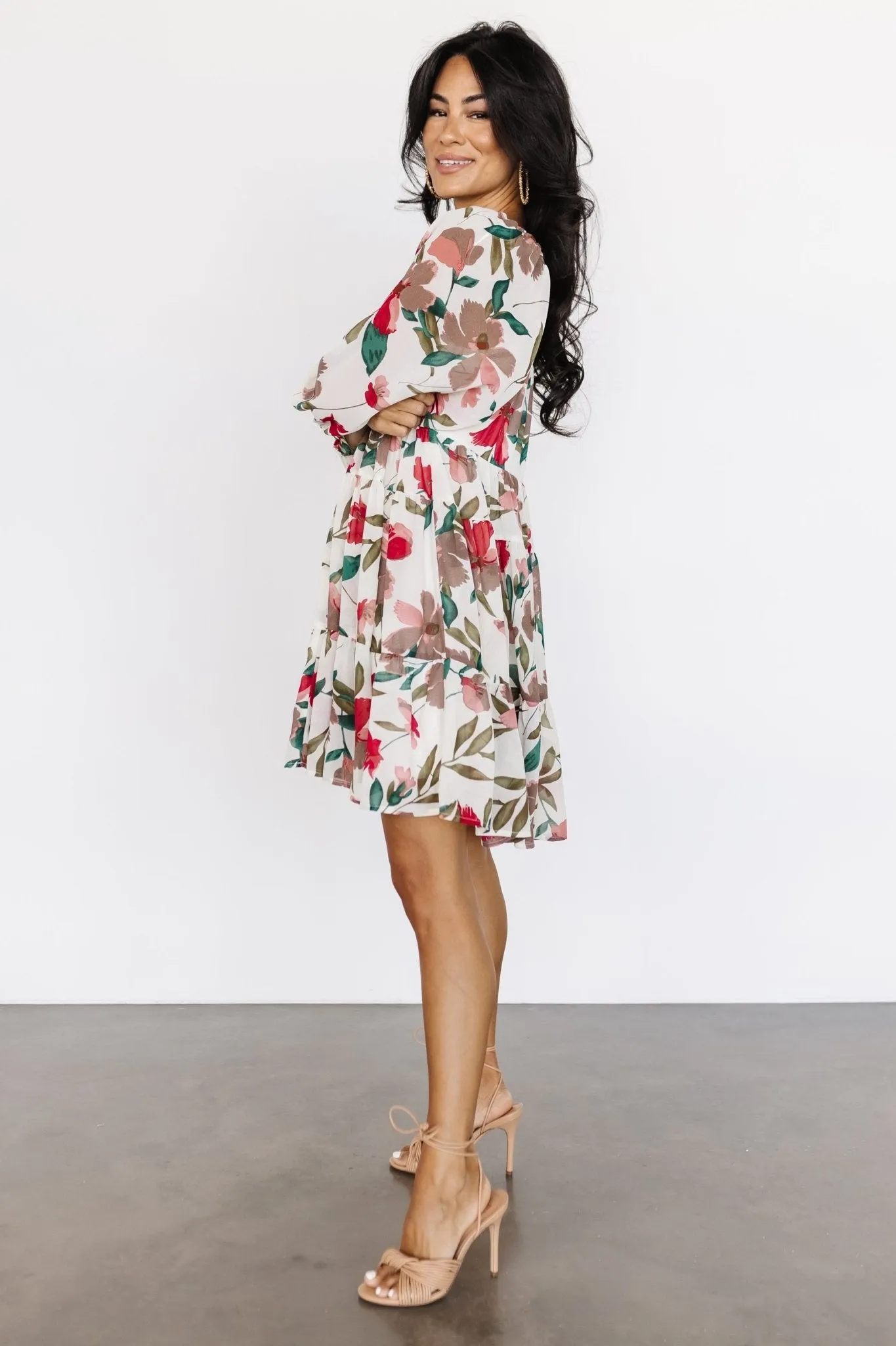 Shelley Short Dress | Ivory Floral sold by Baltic Born product image thumbnail 3