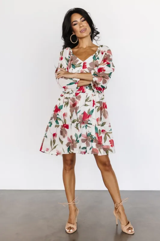 Shelley Short Dress | Ivory Floral sold by Baltic Born