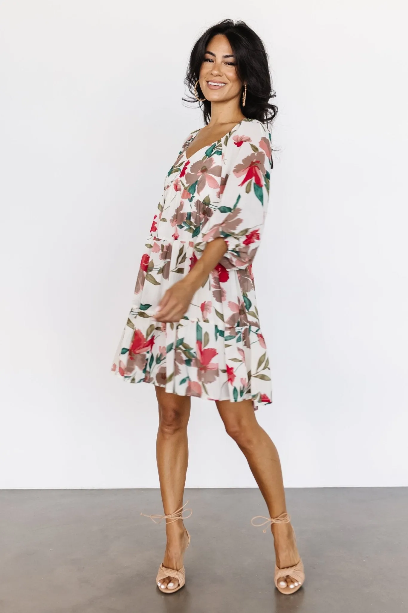 Shelley Short Dress | Ivory Floral sold by Baltic Born product image thumbnail 4