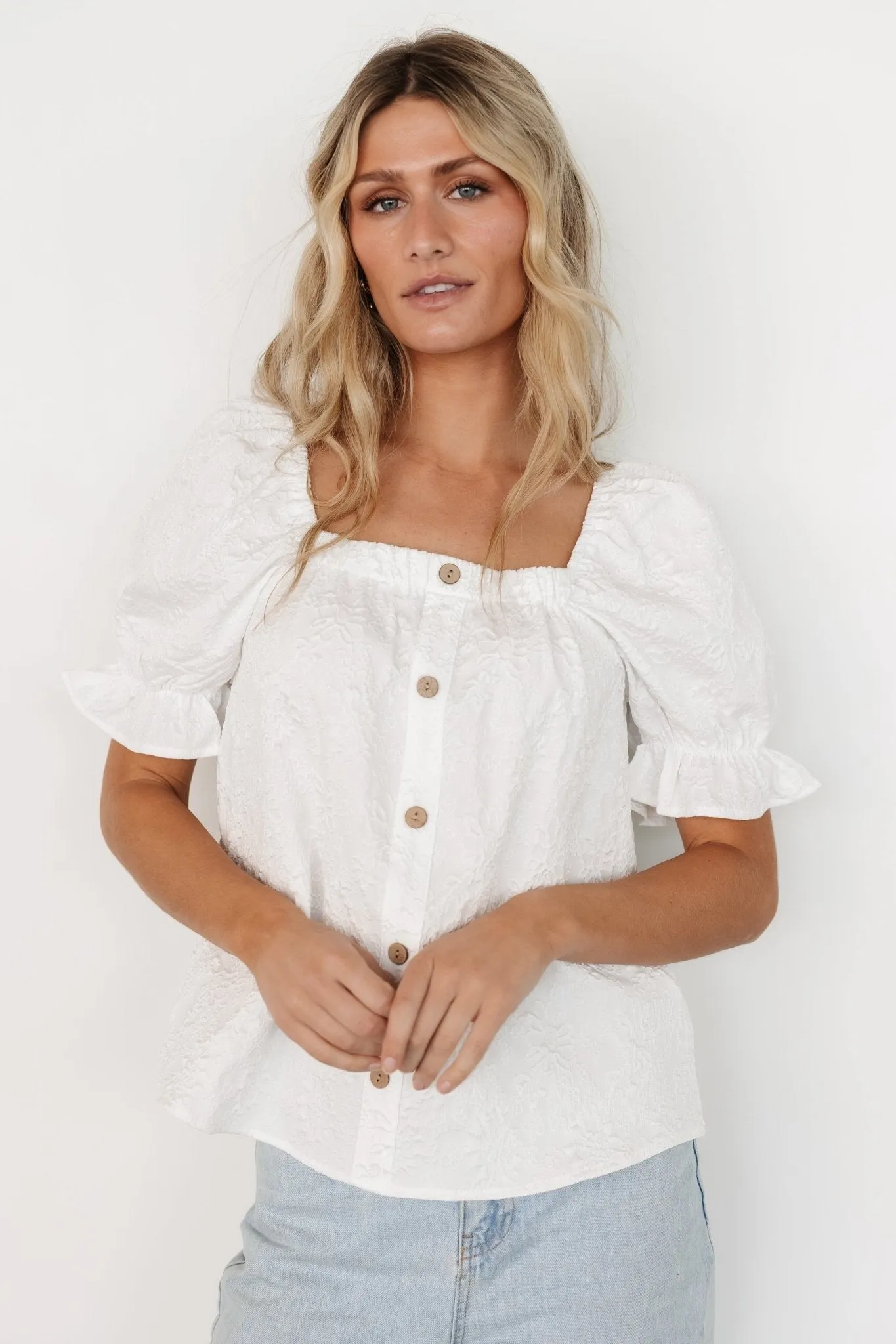 Dalian Embossed Top | Off White sold by Baltic Born product image thumbnail 4