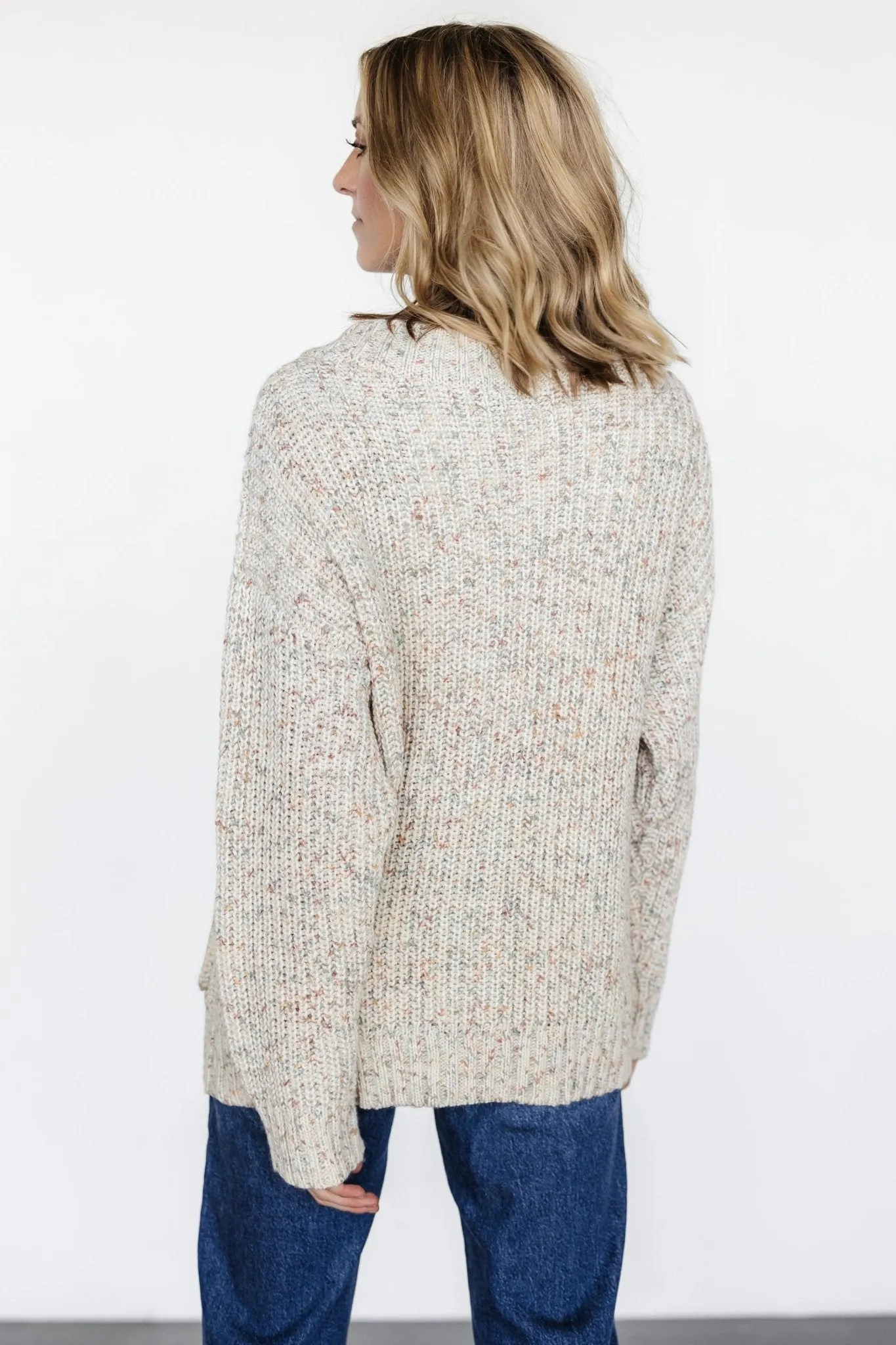 Phillis Chunky Knit Cardigan | Oatmeal Multi sold by Baltic Born product image thumbnail 5