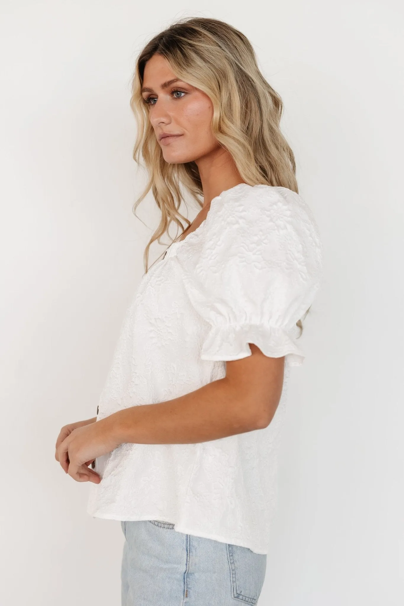 Dalian Embossed Top | Off White sold by Baltic Born product image thumbnail 3