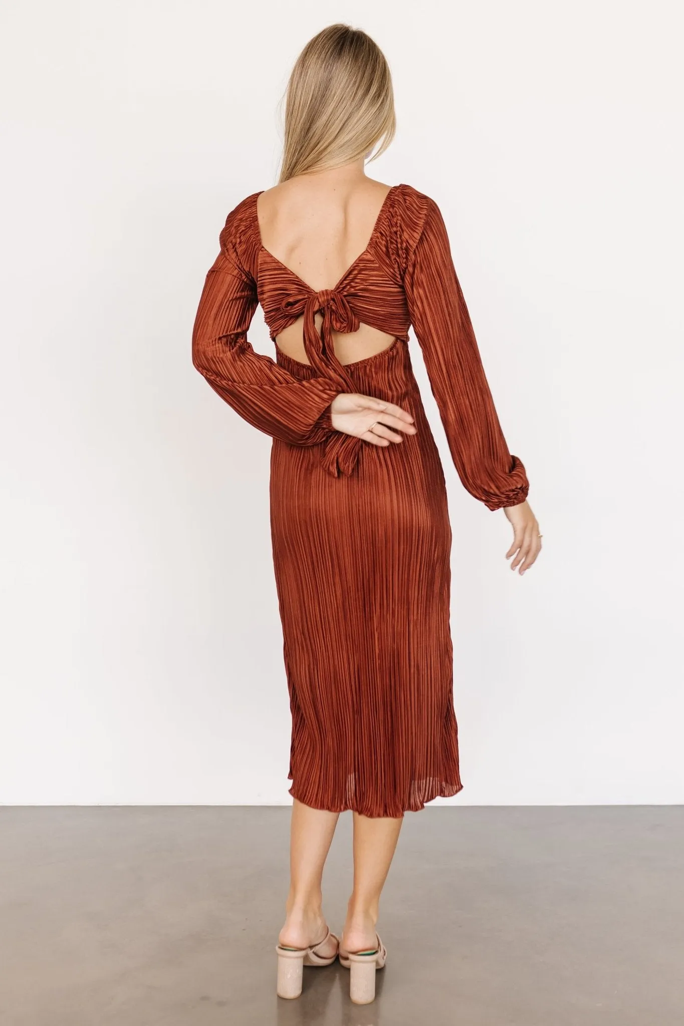 Amani Pleated Midi Dress | Cinnamon sold by Baltic Born product image thumbnail 2