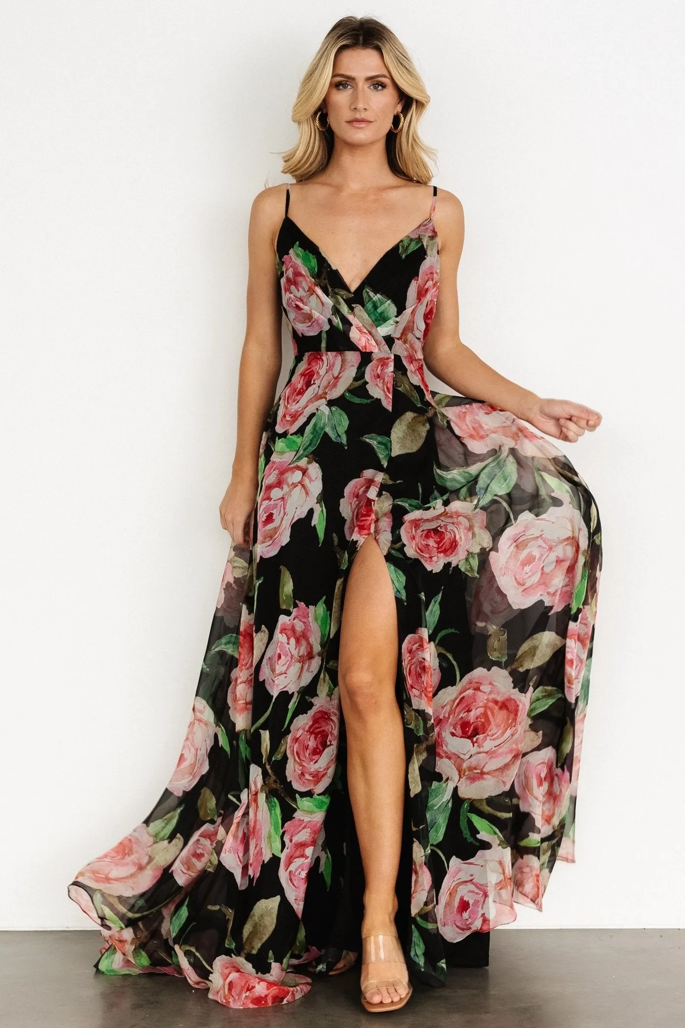 Vivienne Maxi Dress | Black Rose Floral sold by Baltic Born product image thumbnail 5