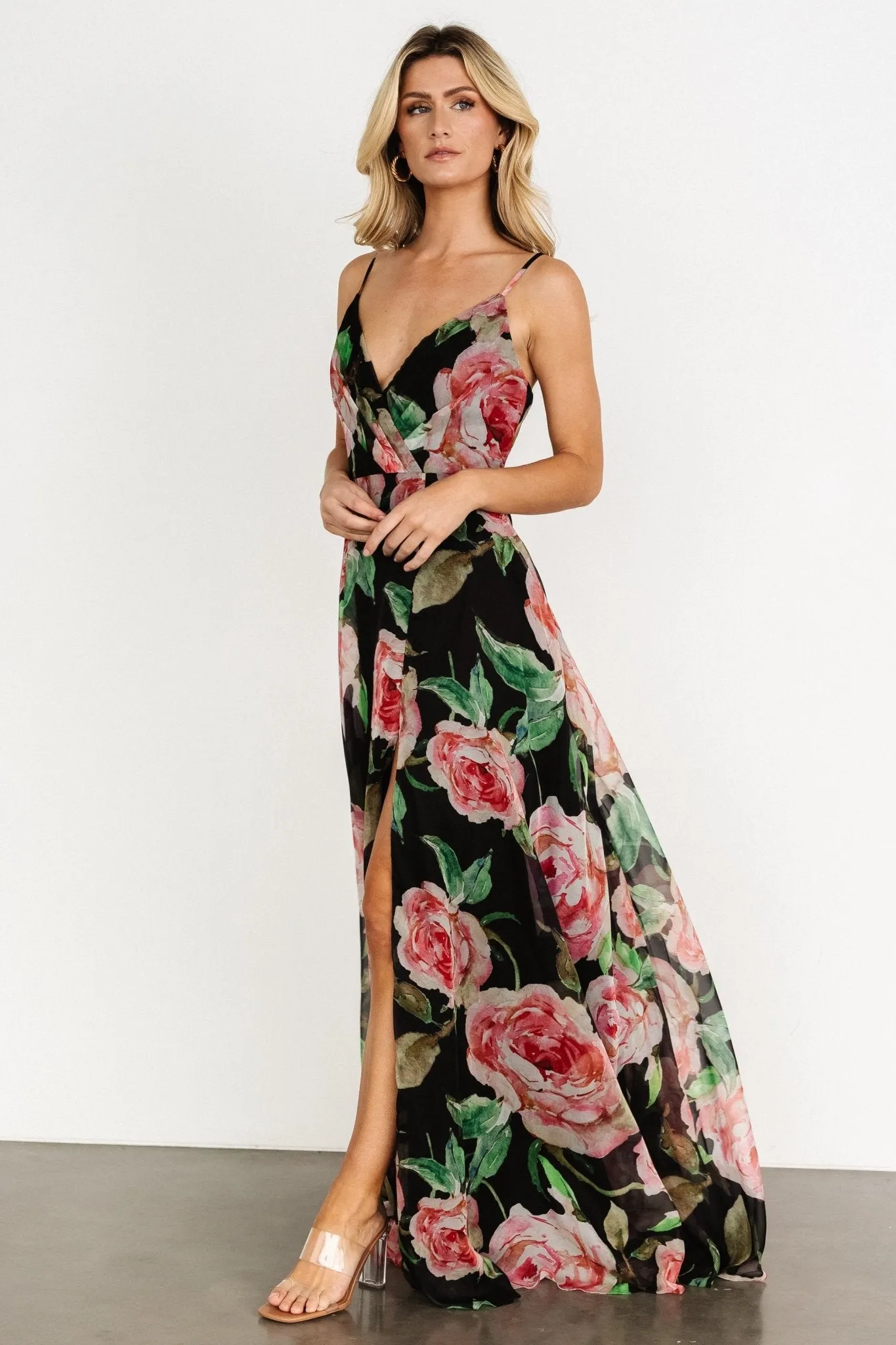 Vivienne Maxi Dress | Black Rose Floral sold by Baltic Born product image thumbnail 3