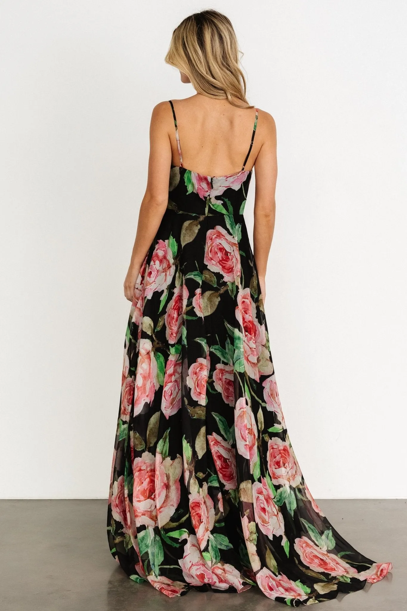 Vivienne Maxi Dress | Black Rose Floral sold by Baltic Born product image thumbnail 4