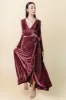Jada Ribbed Velvet Wrap Dress | Dark Rose sold by Baltic Born