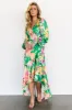 Eva Faux Wrap Maxi Dress | Green Multi sold by Baltic Born