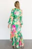 Eva Faux Wrap Maxi Dress | Green Multi sold by Baltic Born