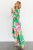 Eva Faux Wrap Maxi Dress | Green Multi sold by Baltic Born
