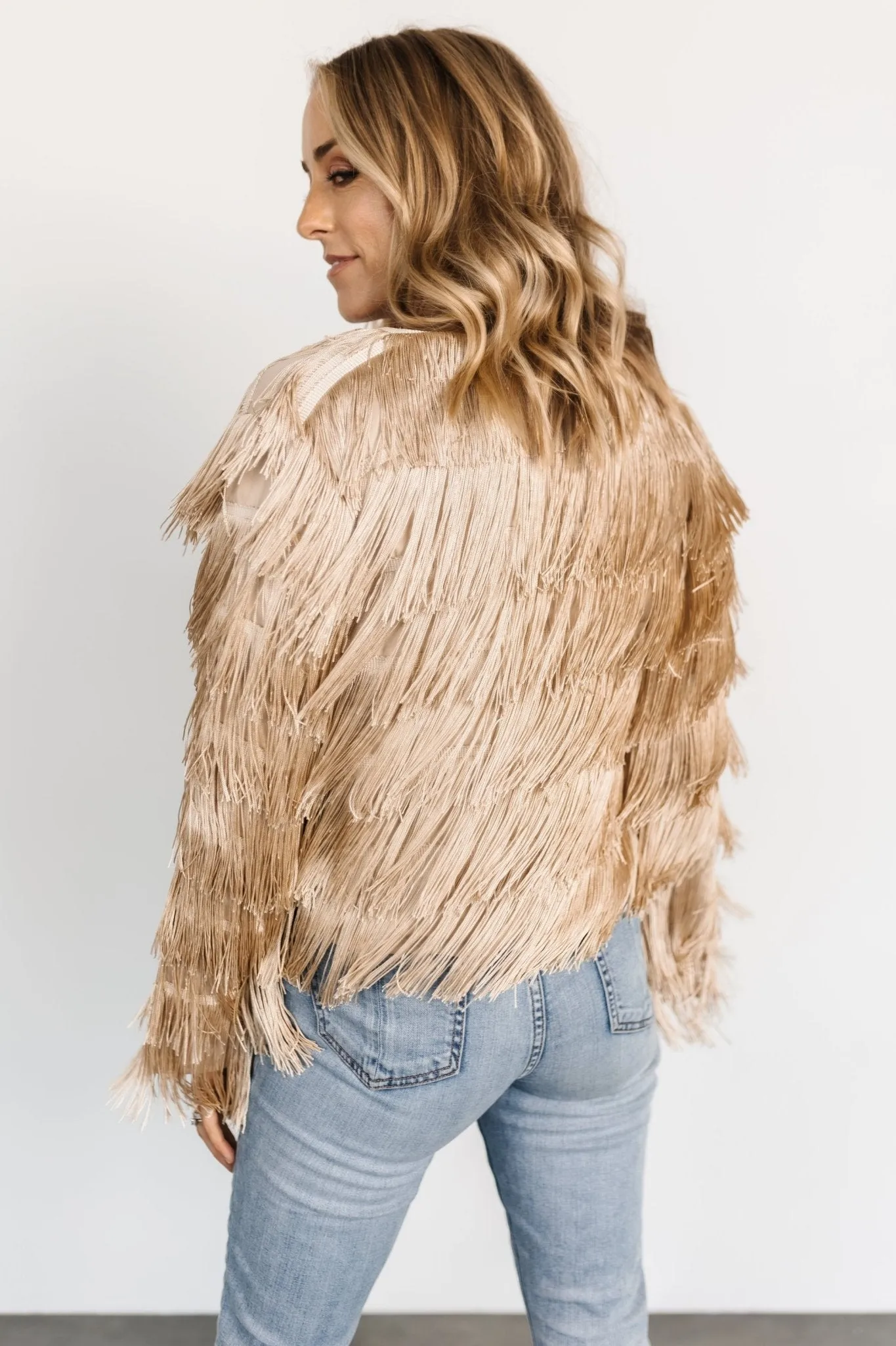 Sheridan Fringe Jacket | Champagne sold by Baltic Born product image thumbnail 3