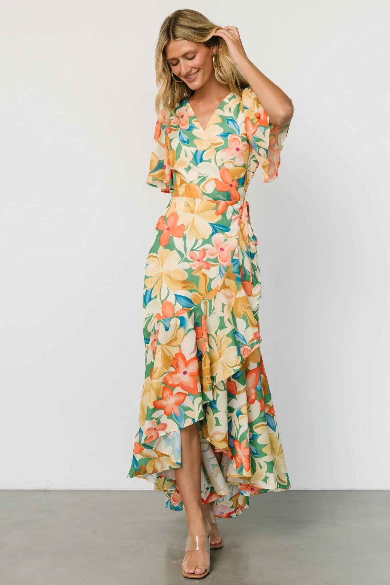 Adrianna Wrap Maxi Dress | Multi Floral sold by Baltic Born product image thumbnail 5