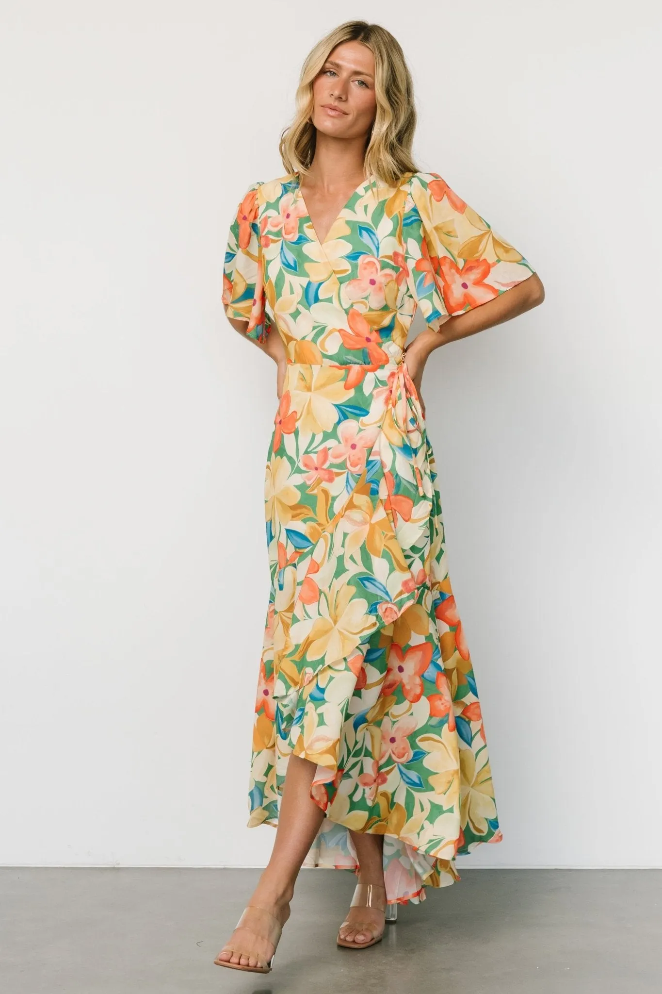 Adrianna Wrap Maxi Dress | Multi Floral sold by Baltic Born product image thumbnail 4