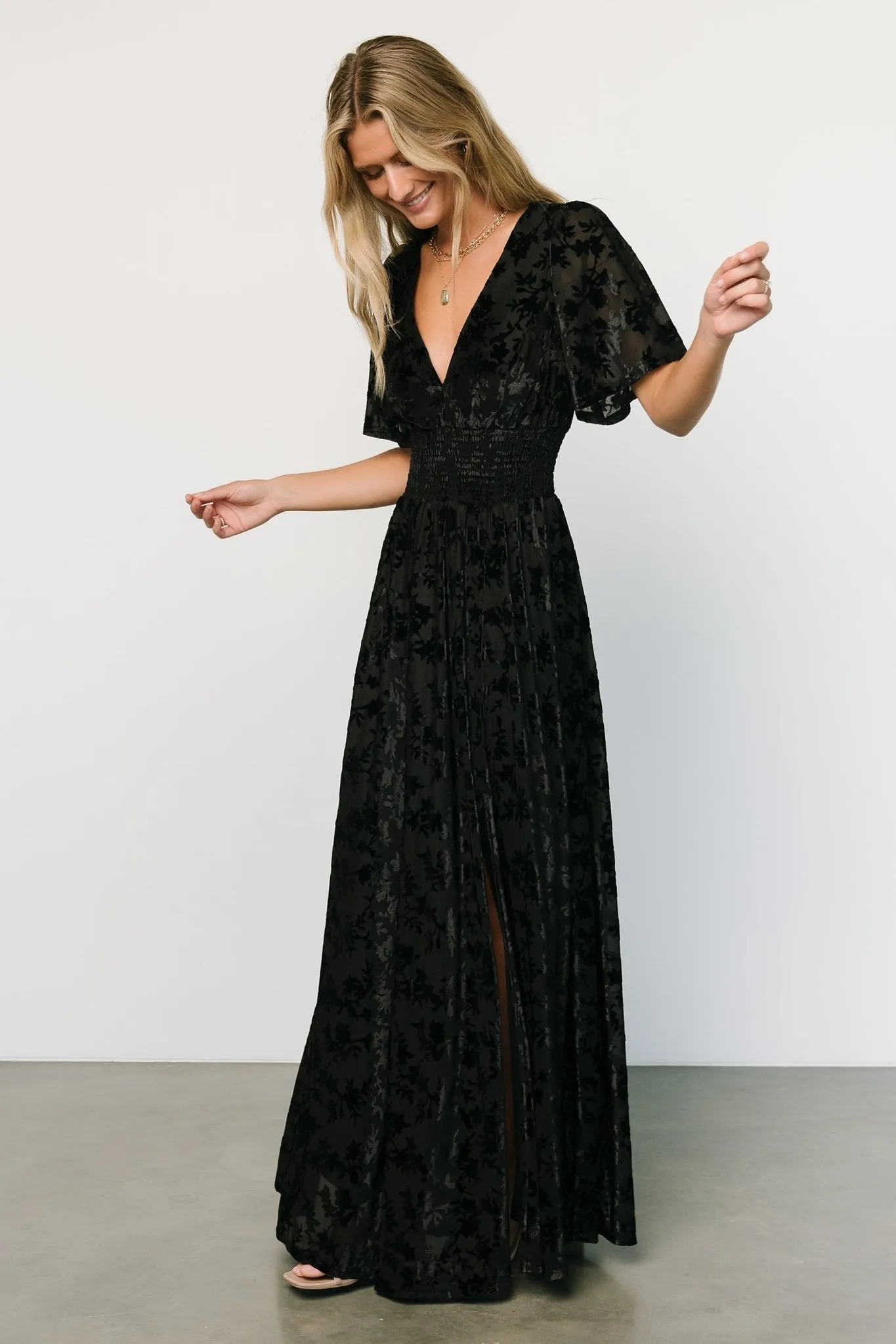 Veronica Velvet Maxi Dress | Black sold by Baltic Born product image thumbnail 4