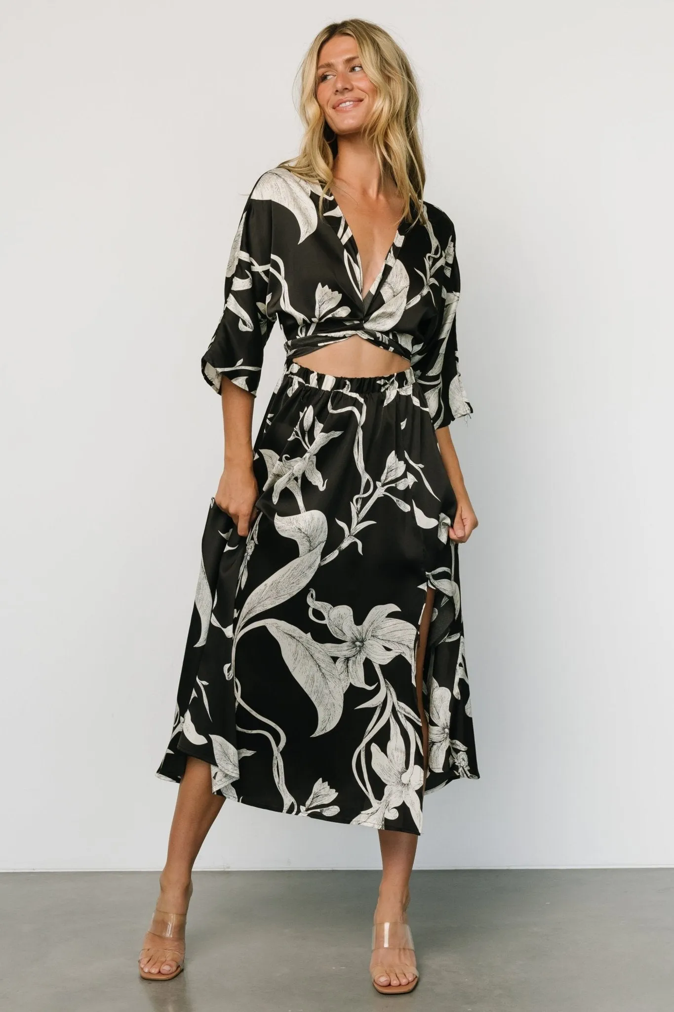 Avryll Front Tie Dress | Black sold by Baltic Born