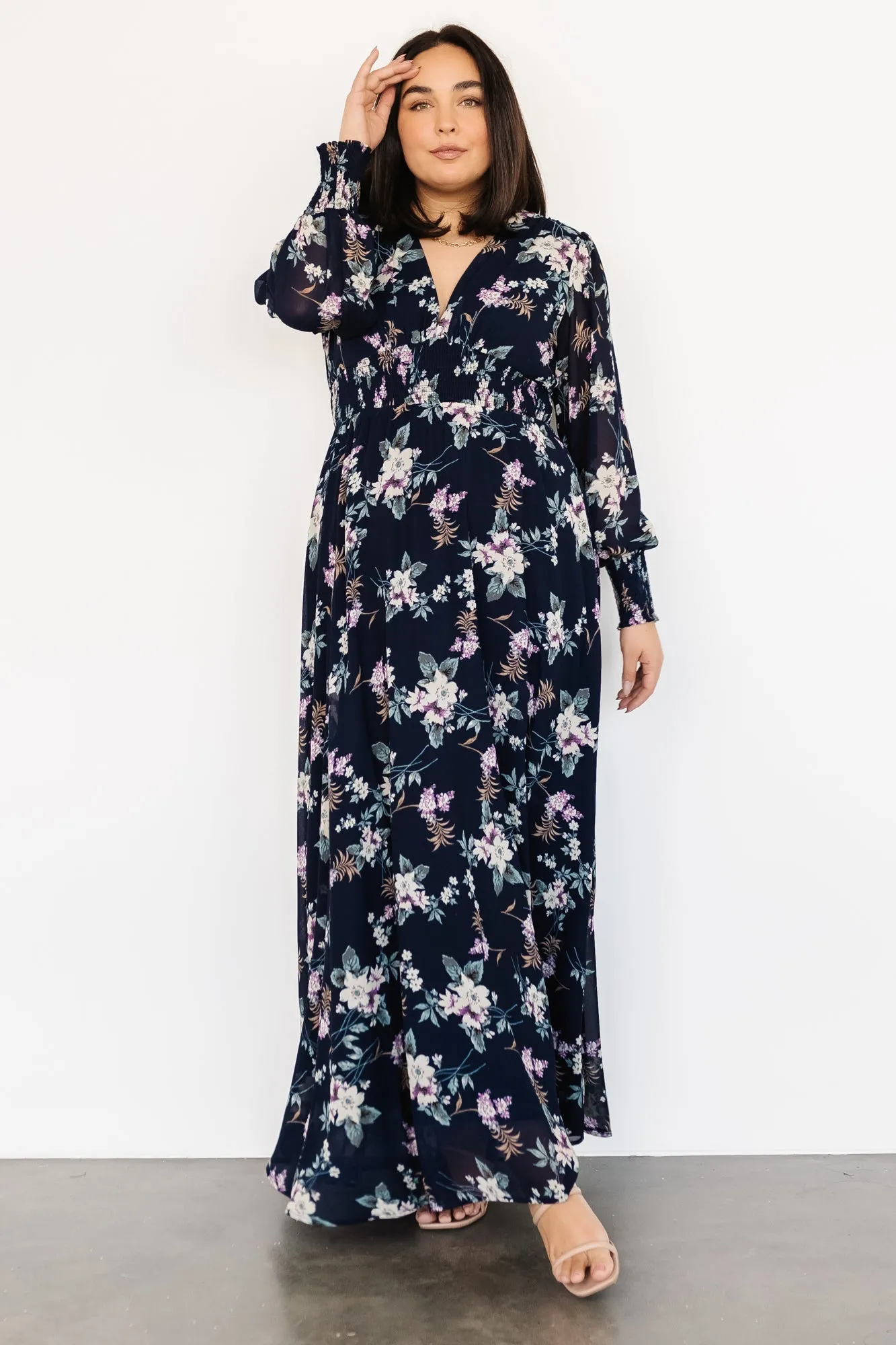 Olivia Maxi Dress | Navy Garden Floral sold by Baltic Born product image thumbnail 2