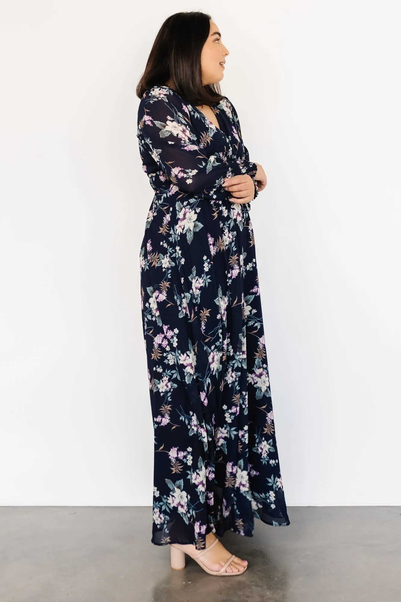Olivia Maxi Dress | Navy Garden Floral sold by Baltic Born product image thumbnail 4