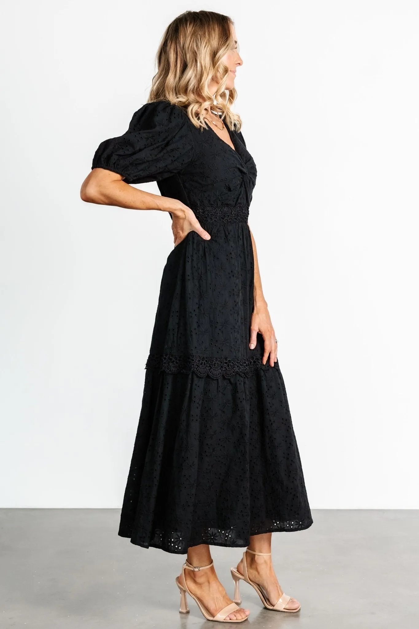 Jackie Eyelet Maxi Dress | Black sold by Baltic Born product image thumbnail 5