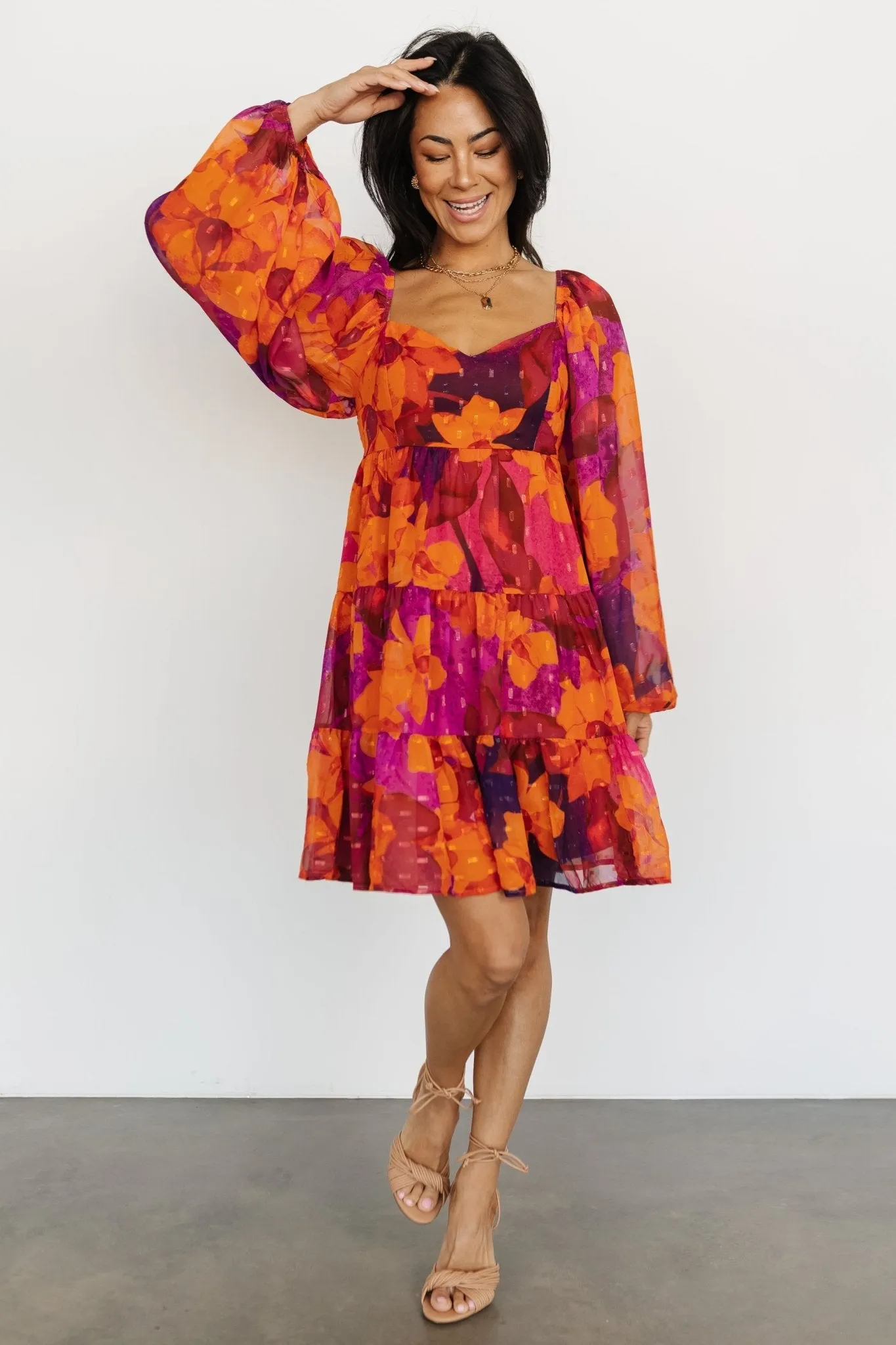 Harper Mini Dress | Eggplant + Orange Multi sold by Baltic Born product image thumbnail 5