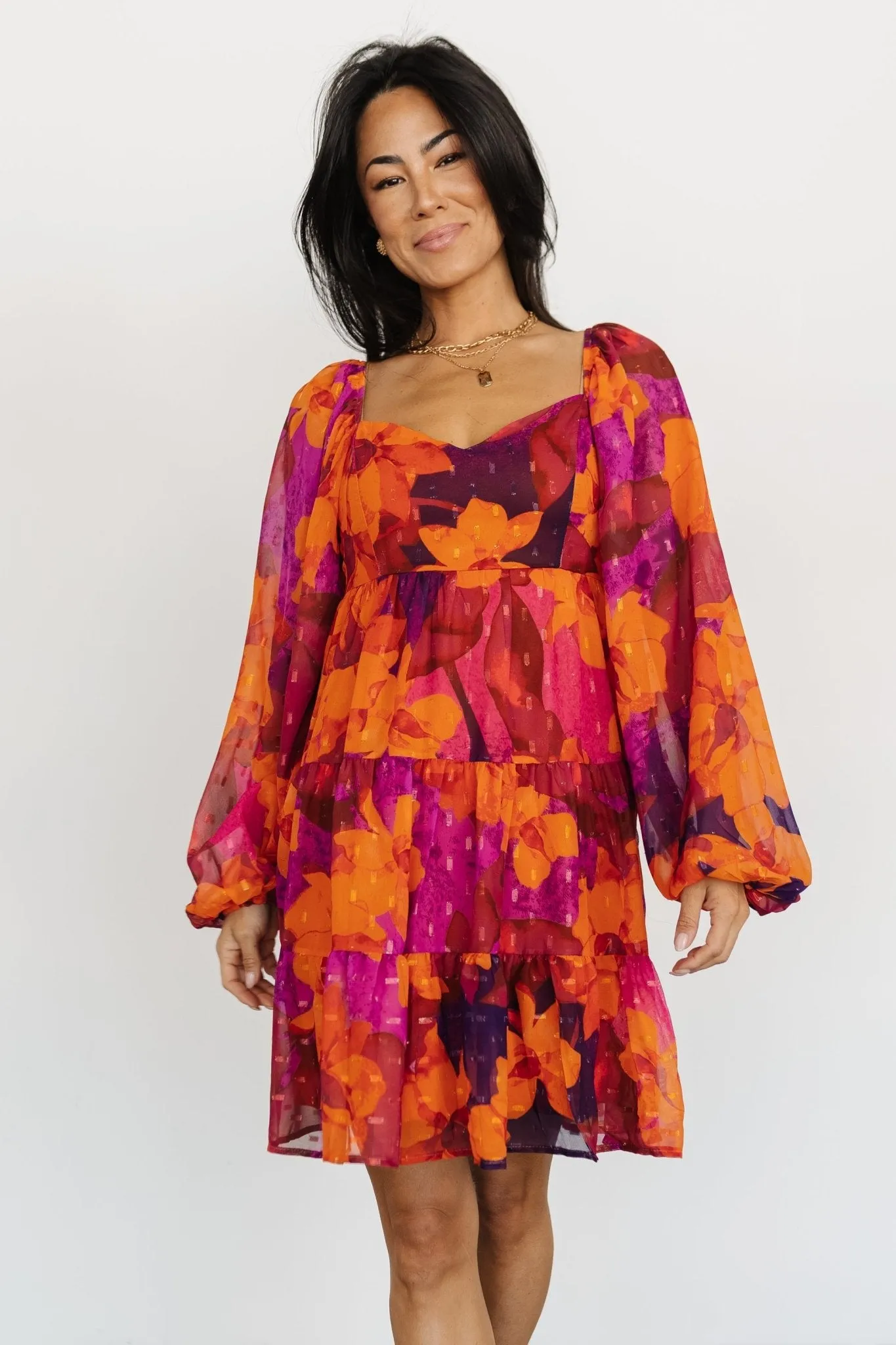 Harper Mini Dress | Eggplant + Orange Multi sold by Baltic Born product image thumbnail 2