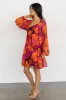 Harper Mini Dress | Eggplant + Orange Multi sold by Baltic Born
