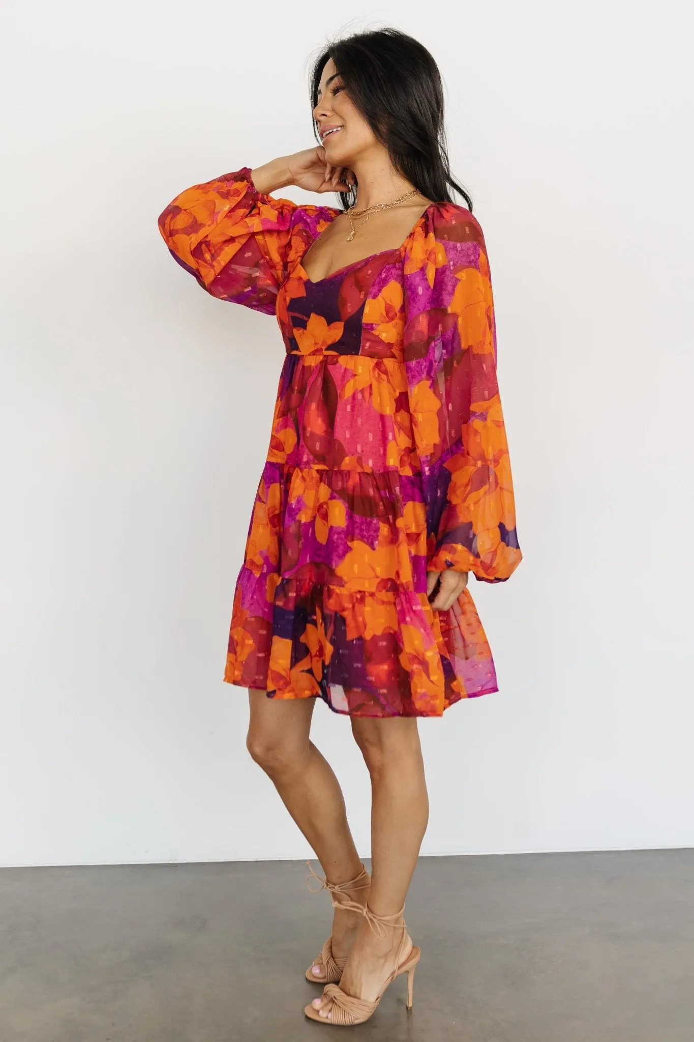 Harper Mini Dress | Eggplant + Orange Multi sold by Baltic Born product image thumbnail 3